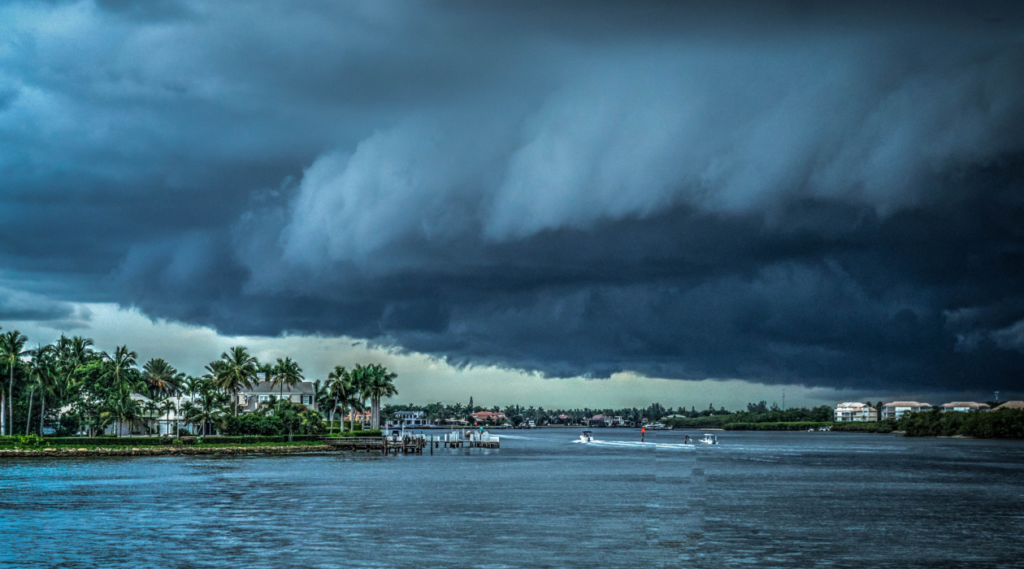 stormy sky over a Florida beach