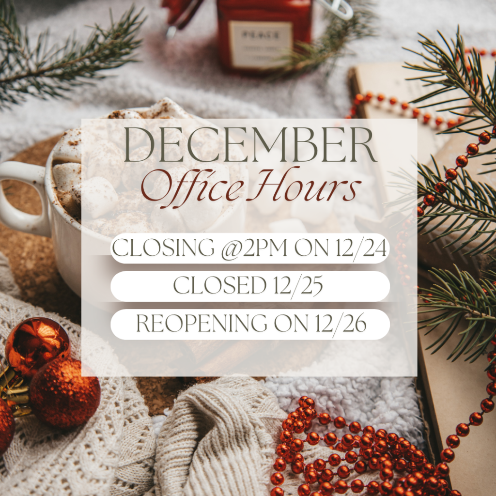 Holiday Decor showing Turner Pest modified hours