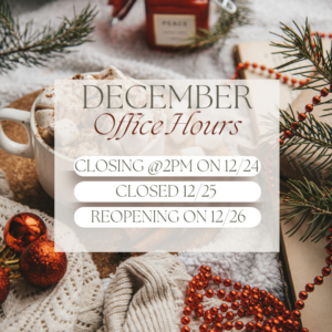 Holiday Decor showing Turner Pest modified hours