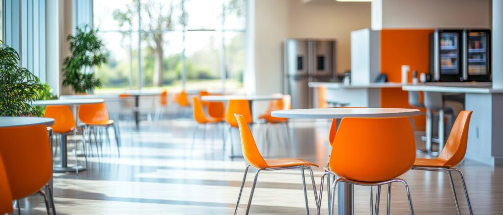 clean cafe area in office