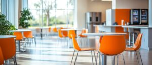 clean cafe area in office