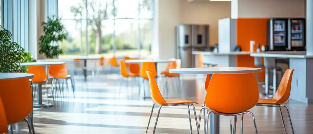 clean cafe area in office